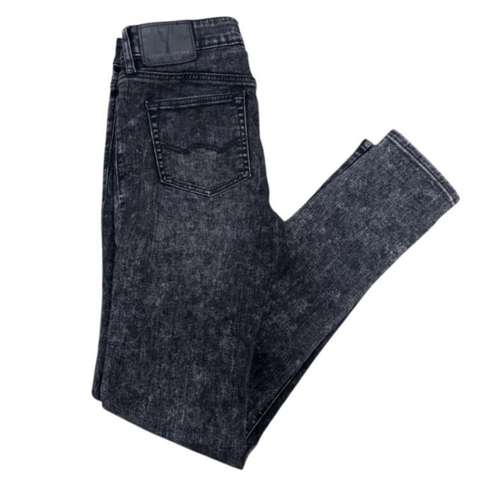 AMERICAN EAGLE Flex Skinny Jeans 30 x34 Black Gray Acid‎ Wash Stretch NWOT